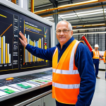 Home 8 **
A seasoned production manager, distinguished by years of experience, confidently leading a team in a bustling factory setting. Showcasing expertise, with data charts displayed behind him, symbolizing salary growth with experience.
**